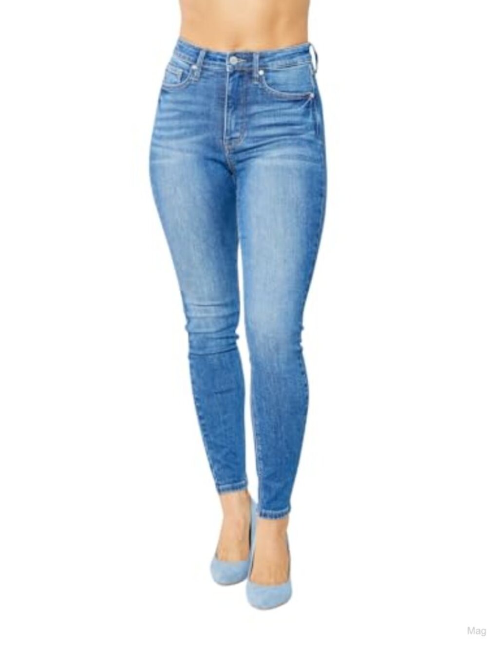 High Waist Tummy Control Skinny Jeans 91% Cotton Stretch Denim